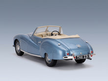 ASTON MARTIN - 2L SPORTS SPIDER CABRIOLET OPEN 1949 - LIGHT BLUE MET scale model - rear three-quarter view