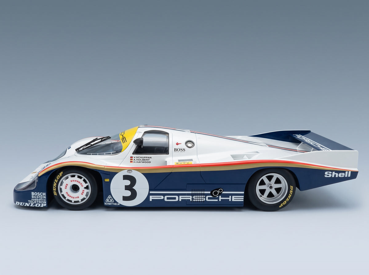 Porsche 956L 2.6L Turbo Rothmans Porsche No. 3 Holbert Haywood Schuppan Winner 24h Le Mans 1983 CMR 1:12 scale model - side view