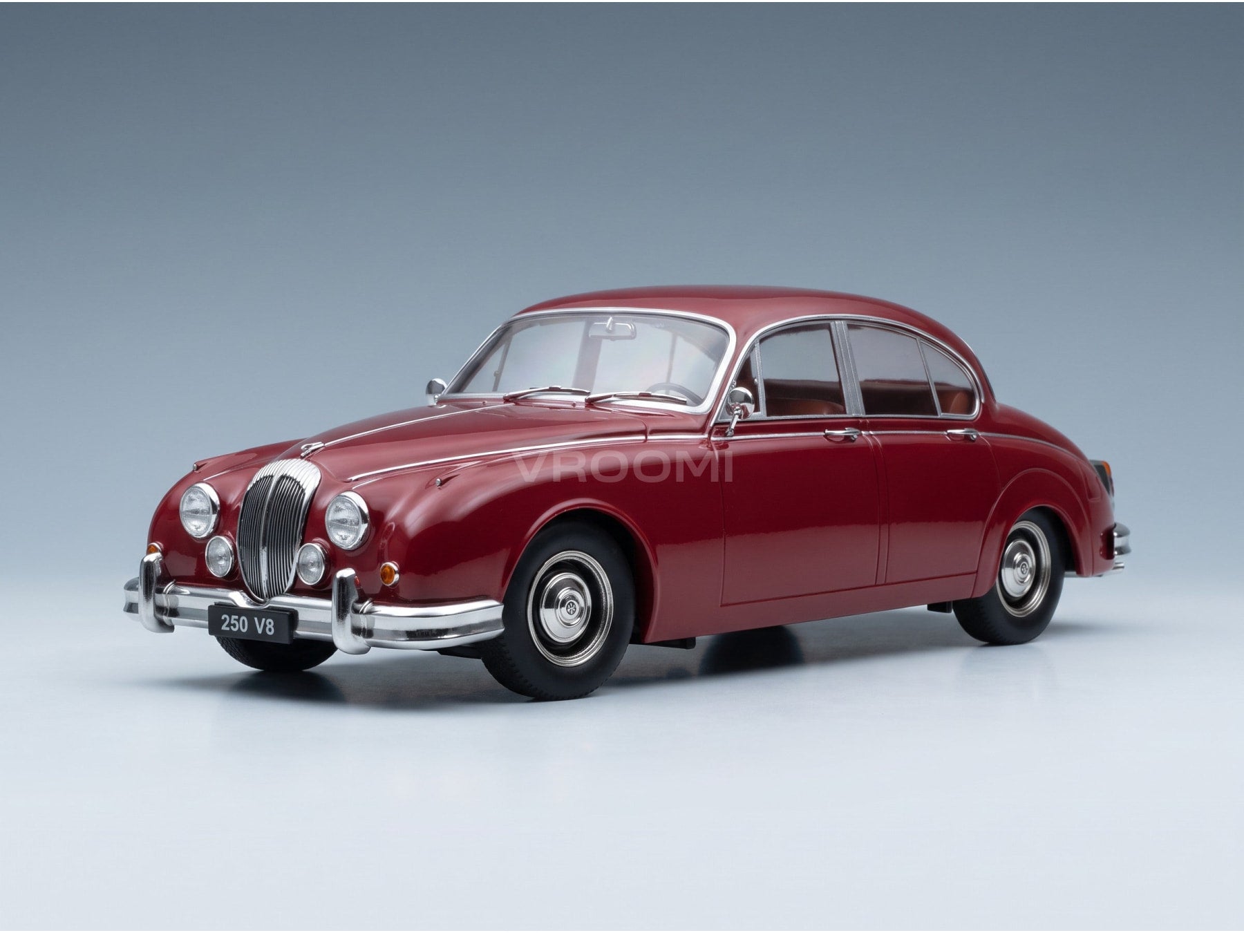 Daimler 250 V6 LHD 1962 Red Brown Interior KK Scale 1:18 scale model - front three-quarter view