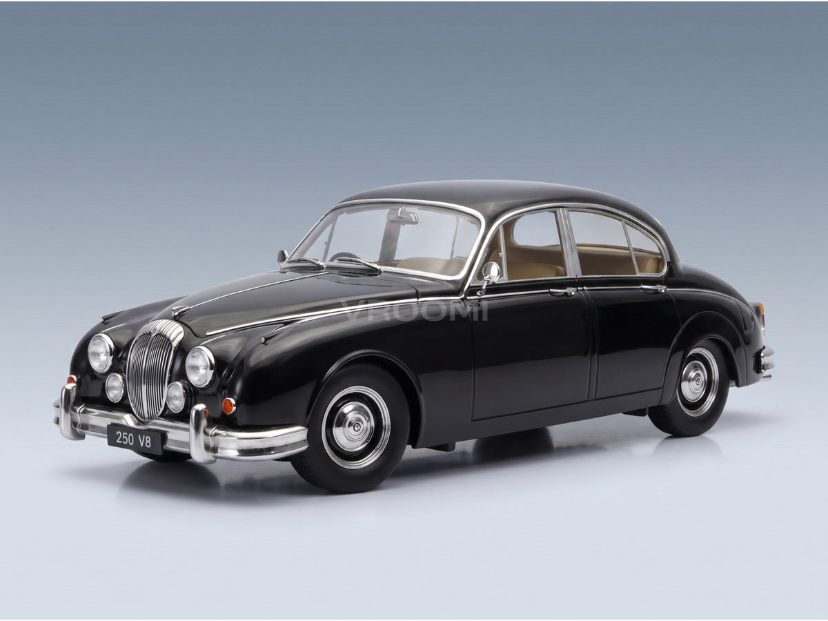 Daimler 250 V6 RHD 1962 Black with Beige Interior KK Scale 1:18 scale model - front three-quarter view