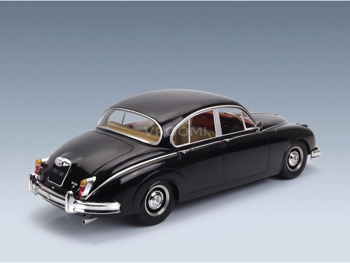 Daimler 250 V6 RHD 1962 Black with Beige Interior KK Scale 1:18 scale model - rear three-quarter view