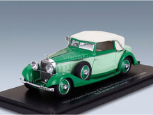 Hispano-Suiza J12 Drophead Cabriolet Closed Drophead Coupé by Fernandez & Darrin 1934 Two-Tone Green White Esval Models 1:43 scale model - front three-quarter view