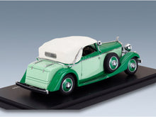 Hispano-Suiza J12 Drophead Cabriolet Closed Drophead Coupé by Fernandez & Darrin 1934 Two-Tone Green White Esval Models 1:43 scale model - rear three-quarter view