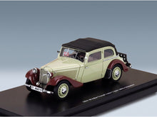 Adler Trumpf Junior Cabriolet Closed 1934 Beige Brown Black Esval Model 1:43 scale model - front three-quarter view