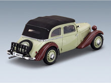 Adler Trumpf Junior Cabriolet Closed 1934 Beige Brown Black Esval Model 1:43 scale model - rear three-quarter view