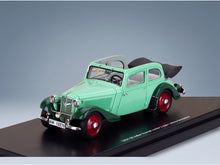 Adler Trumpf Junior Cabriolet Open 1934 Two-Tone Green Red Esval Model 1:43 scale model - front three-quarter view