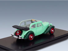Adler Trumpf Junior Cabriolet Open 1934 Two-Tone Green Red Esval Model 1:43 scale model - rear three-quarter view