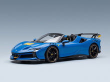 Ferrari SF90 XX Stradale Spider 2024 Azzurro Dino with Showcase MR Models 1:18 - front three-quarter view