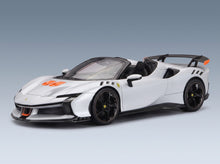 Ferrari SF90 XX Stradale Spider 2024 Bianco Artico with Showcase MR Models 1:18 - front three-quarter view