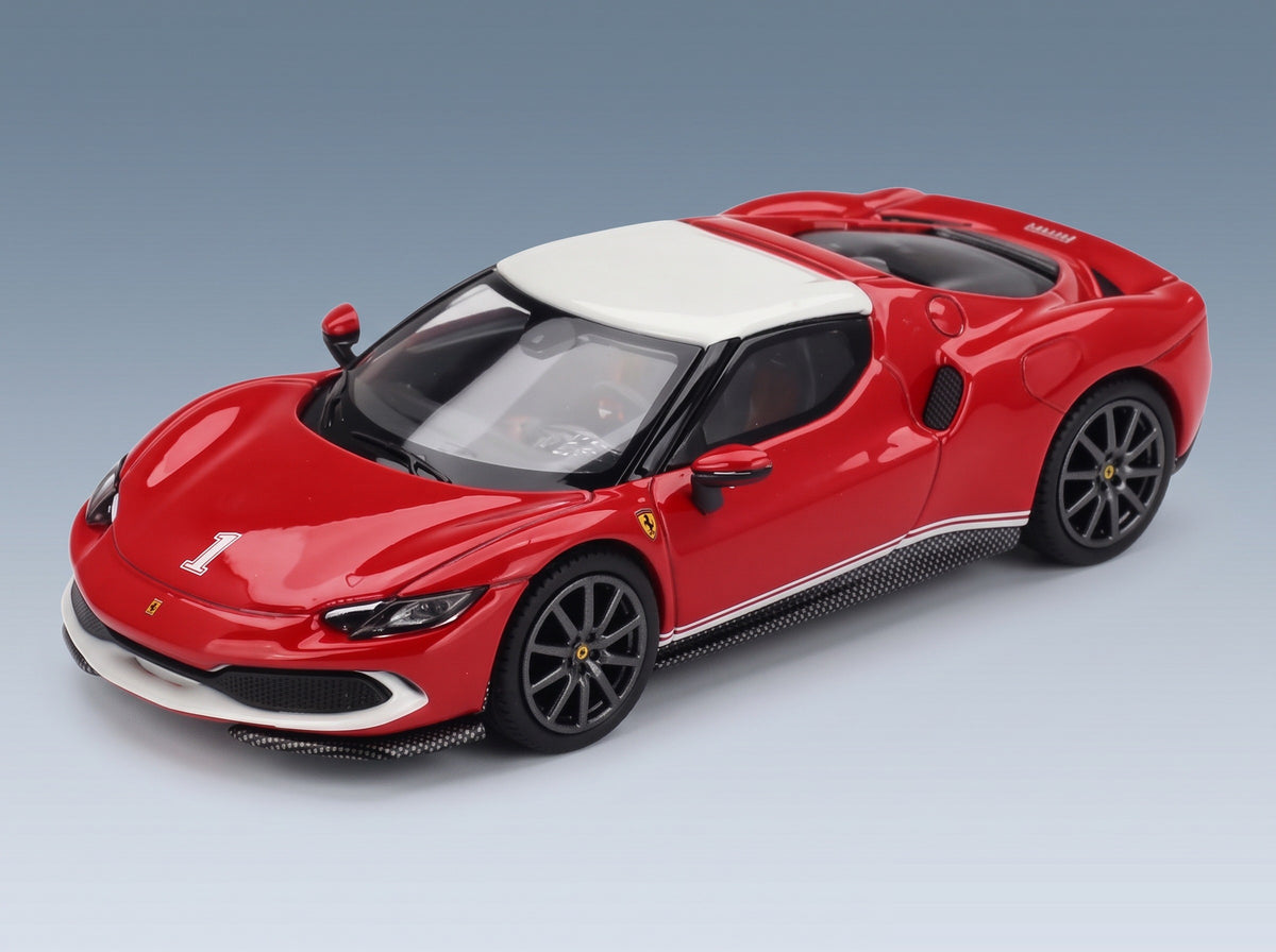 FERRARI - 296 GTB ASSETTO FIORANO F2004 TRIBUTE LIVERY 2024 - RED WHITE scale model - front three-quarter view
