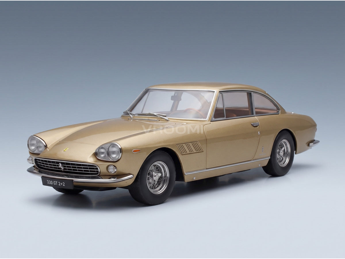 Ferrari 330GT 2+2 1964 Gold Metallic KK Scale 1:18 scale model - front three-quarter view