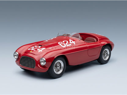 Ferrari 166MM 2.0L V12 Spider No. 624 C. Biondetti E. Salani Winner Mille Miglia 1949 KK Scale 1:18 scale model - front three-quarter view