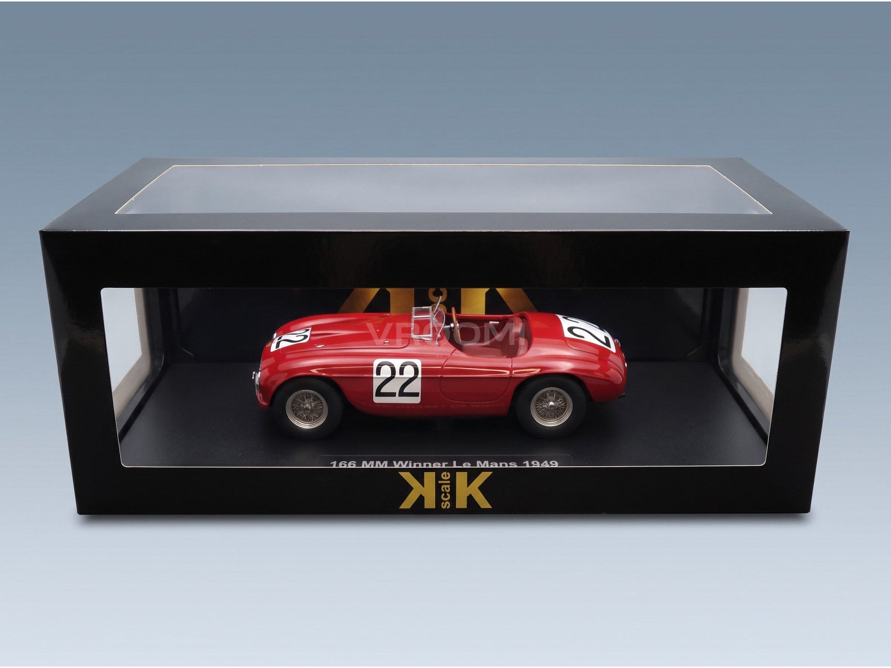 Ferrari 166MM Barchetta 2.0L V12 Spider Team Peter Mitchell-Thomson No. 22 L. Chinetti L. Seldson Winner 24h Le Mans 1949 KK Scale 1:18 scale model - original packaging