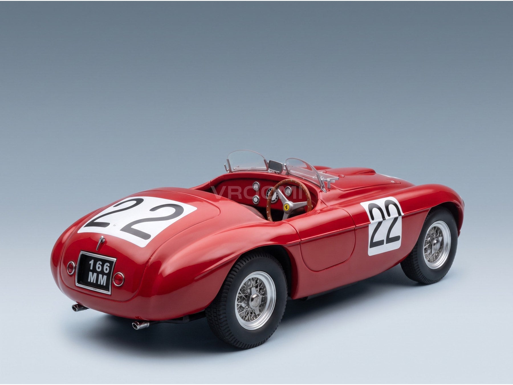 Ferrari 166MM Barchetta 2.0L V12 Spider Team Peter Mitchell-Thomson No. 22 L. Chinetti L. Seldson Winner 24h Le Mans 1949 KK Scale 1:18 scale model - rear three-quarter view