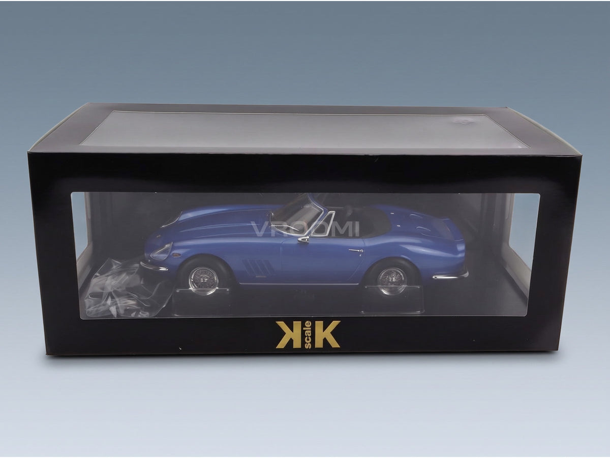Ferrari 275 GTB/4 NART Spider 1967 Blue Metallic KK Scale 1:18 scale model - original packaging