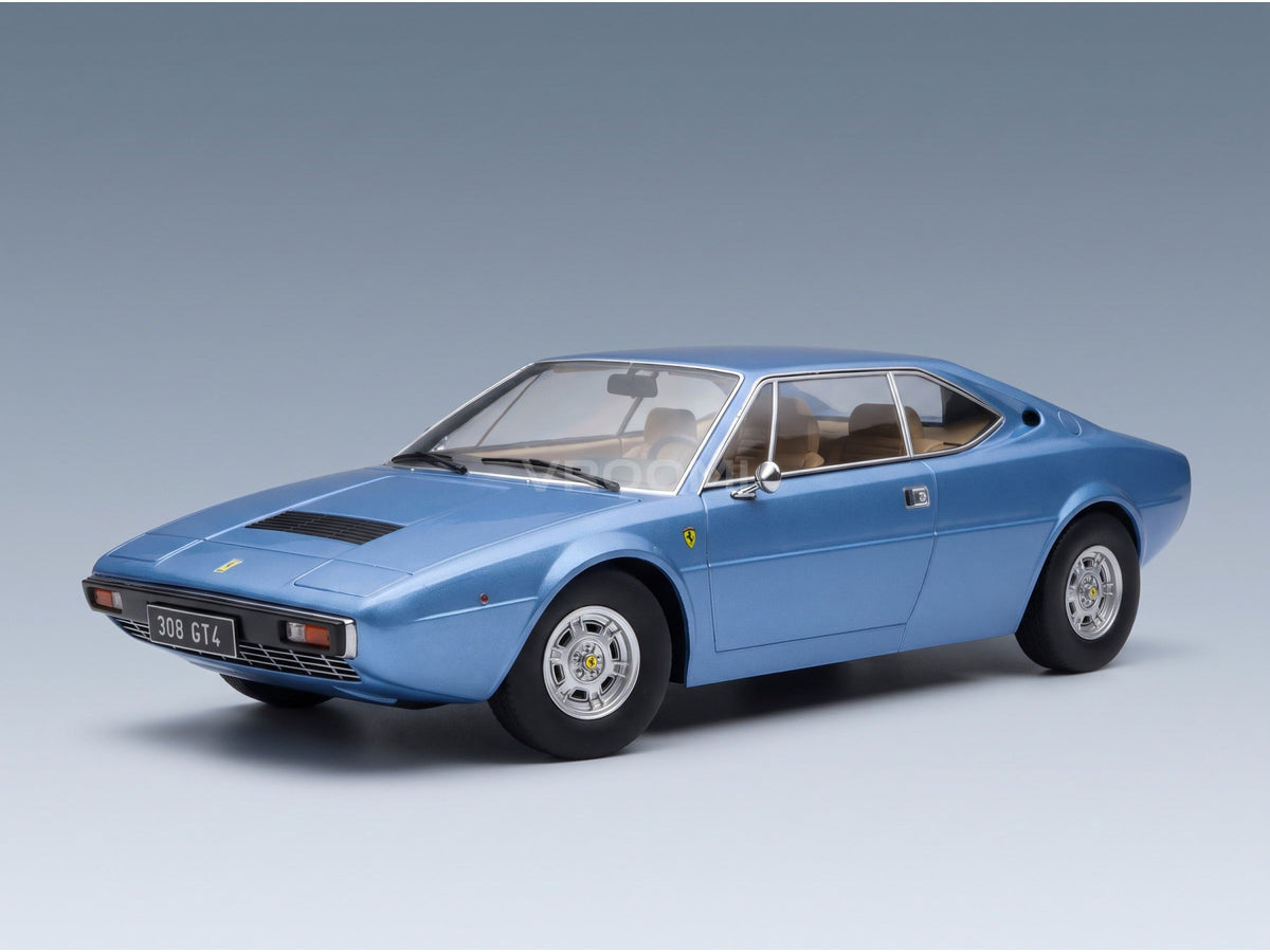 Ferrari Dino 308 GT4 1974 Light Blue KK Scale 1:18 scale model - front three-quarter view