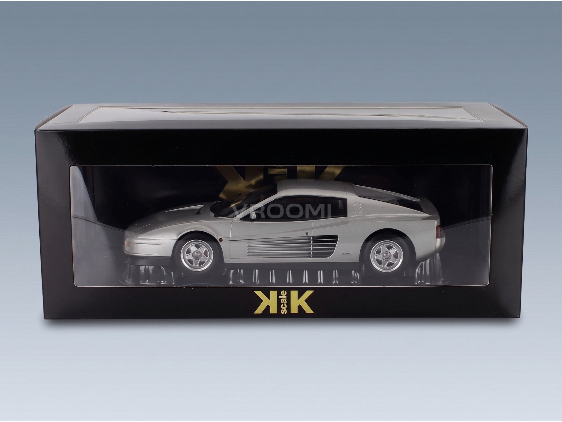 Ferrari Testarossa 1986 Silver KK Scale 1:18 scale model - original packaging