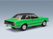Ford Taunus GXL 1971 Light Green Matt Black KK Scale 1:18 scale model - rear three-quarter view