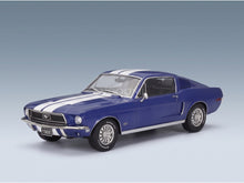 Ford Mustang GT Fastback Coupe 1968 Blue White KK Scale 1:18 scale model - front three-quarter view