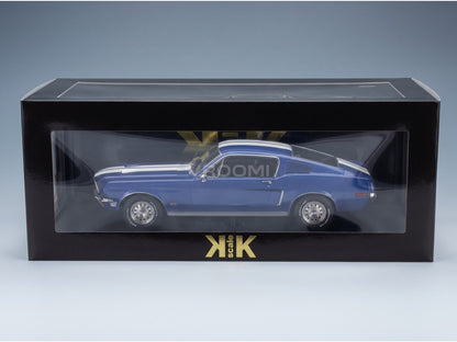 Ford Mustang GT Fastback Coupe 1968 Blue White KK Scale 1:18 scale model - original packaging