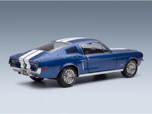 Ford Mustang GT Fastback Coupe 1968 Blue White KK Scale 1:12 scale model - rear three-quarter view