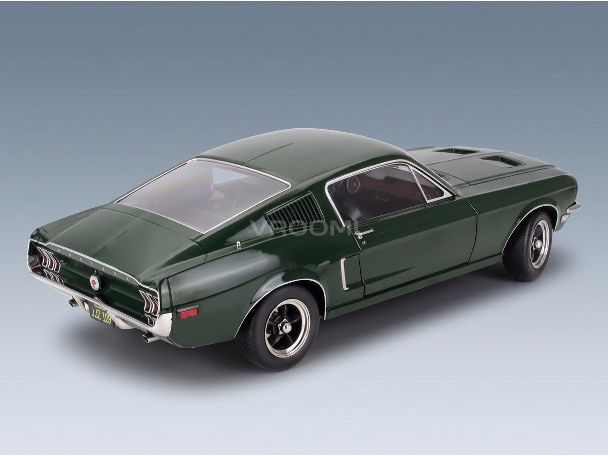 Ford Mustang GT Fastback Coupe 1968 Green KK Scale 1:12 scale model - rear three-quarter view