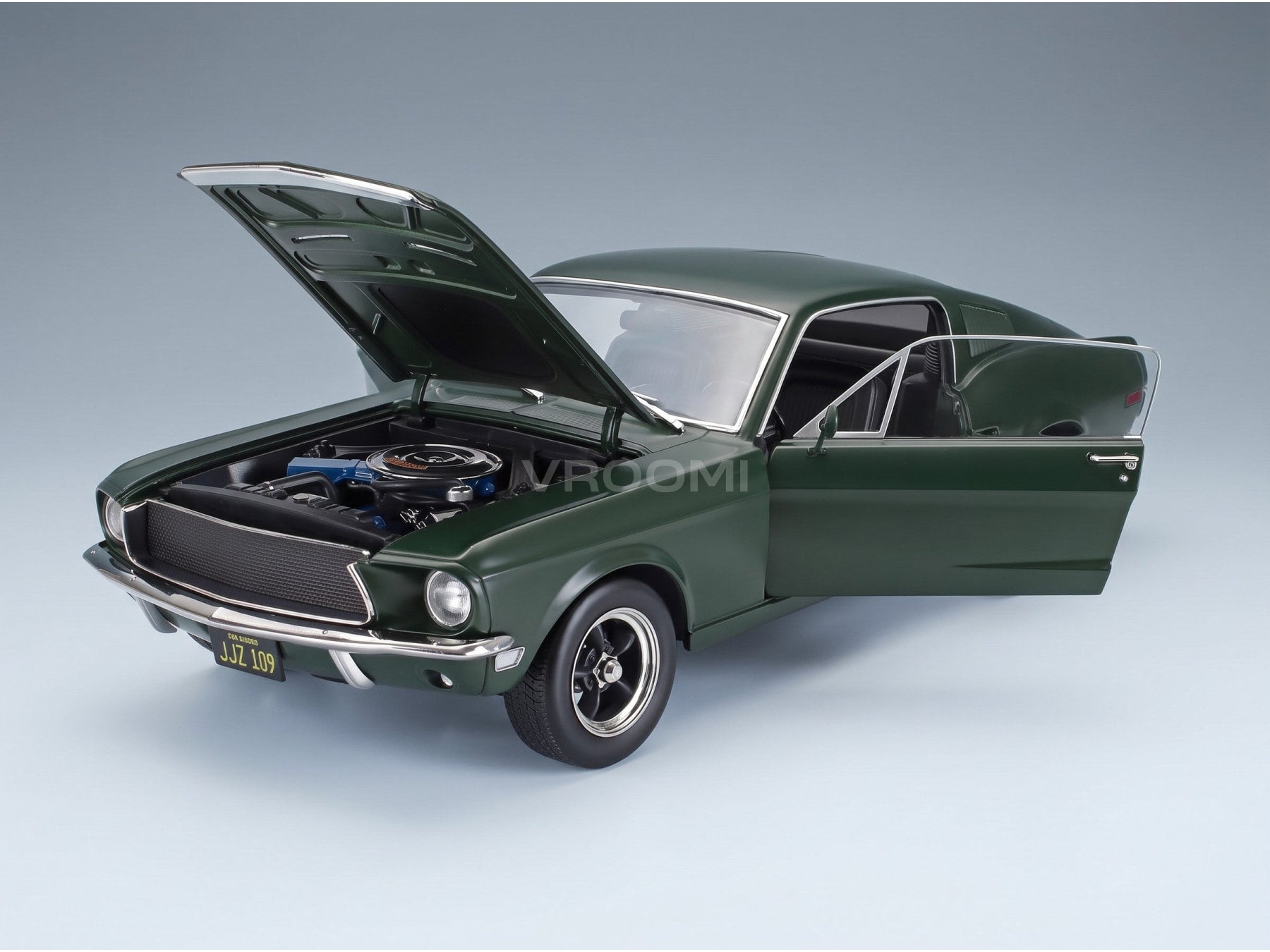 Ford Mustang GT Fastback Coupe 1968 Matt Green KK Scale 1:12 scale model - opening parts