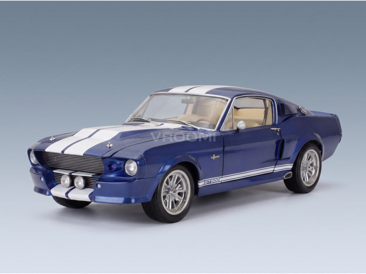 Ford Mustang Shelby GT500 Eleanor Coupe 1967 Blue White KK Scale 1:12 scale model - front three-quarter view