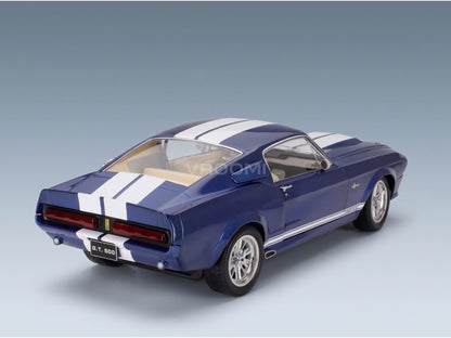 Ford Mustang Shelby GT500 Eleanor Coupe 1967 Blue White KK Scale 1:12 scale model - rear three-quarter view