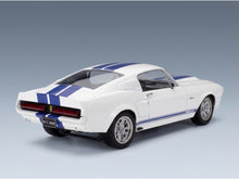 Ford Mustang Shelby GT500 Eleanor Coupe 1967 White Blue KK Scale 1:12 scale model - rear three-quarter view