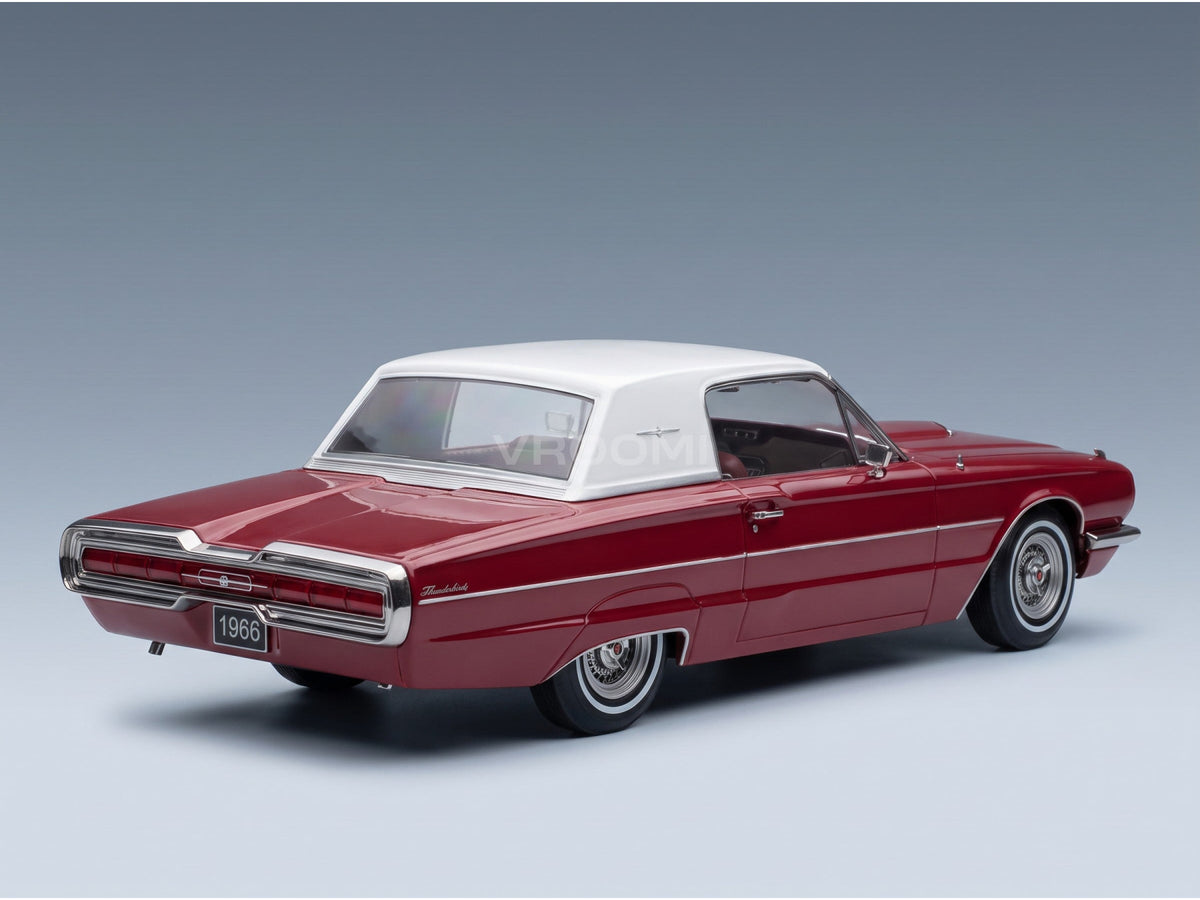 Ford Thunderbird Coupe 1966 Red White KK Scale 1:18 scale model - rear three-quarter view