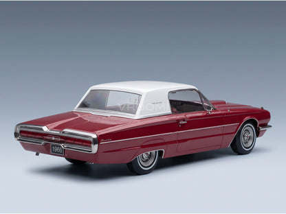 Ford Thunderbird Coupe 1966 Red White KK Scale 1:18 scale model - rear three-quarter view