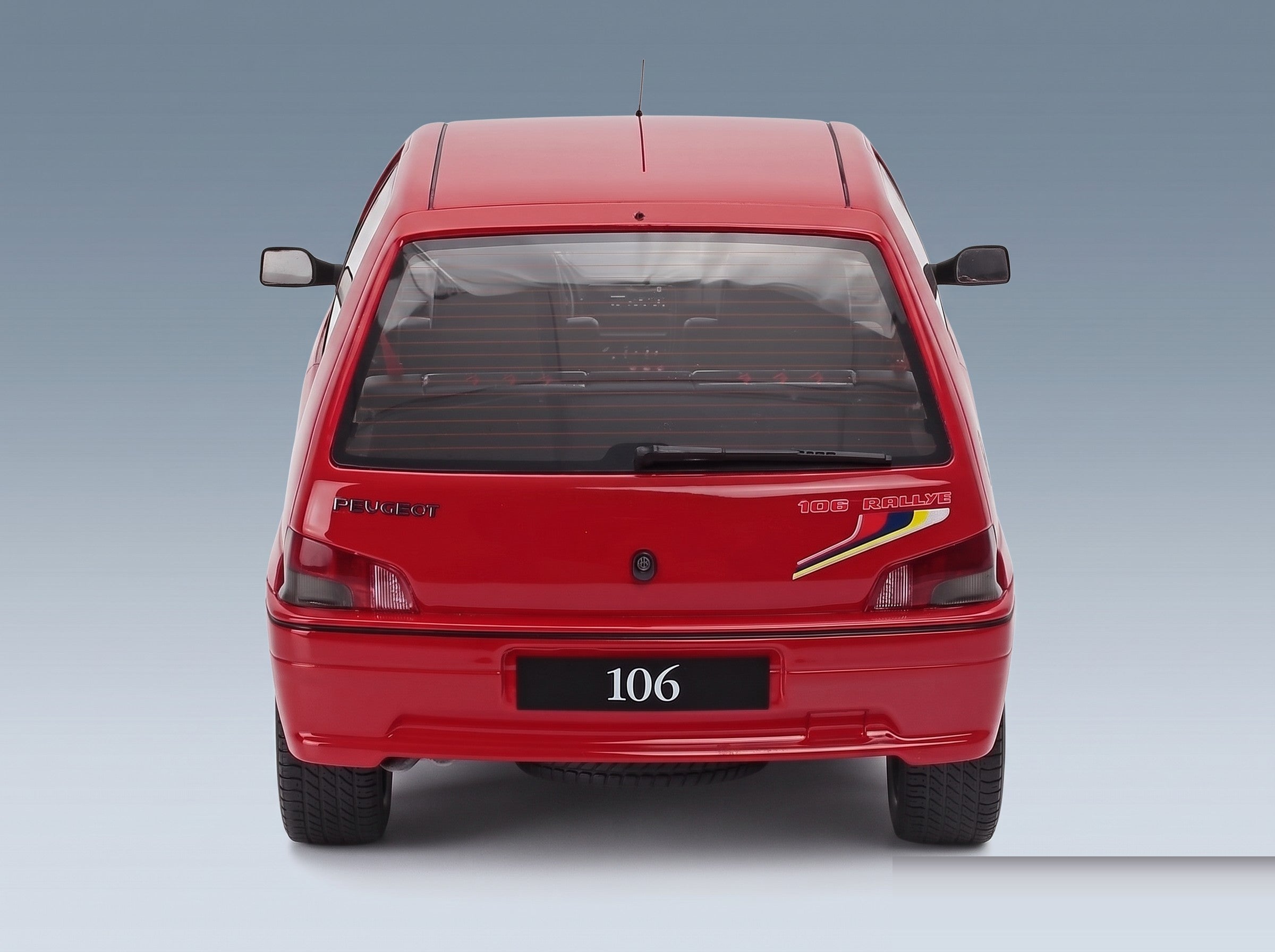 Peugeot 106 1.3 Rallye 1993 Red Otto-Mobile 1:12 scale model - rear view