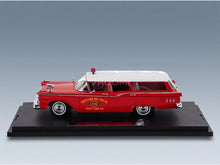 Ford Country Squire Station Wagon Fruitland Fire Engine 1959 Red White Goldvarg 1:43 scale model - side view on display base