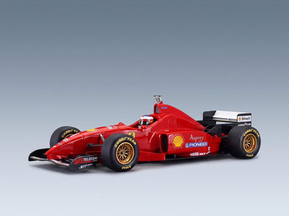 Ferrari F310 No. 1 Michael Schumacher Pole Position 2nd San Marino GP 1996 with Driver GP Replicas 1:18 scale model - front three-quarter view