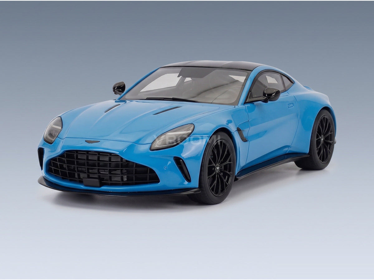 Aston Martin Vantage 2024 Blue GT Spirit 1:18 scale model - front view