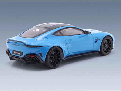 Aston Martin Vantage 2024 Blue GT Spirit 1:18 scale model - rear three-quarter view