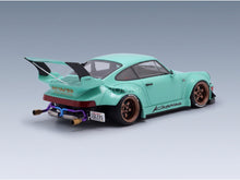 Porsche 911 964 RWB Kashiwa 2022 Light Blue GT Spirit 1:18 scale model - rear three-quarter view
