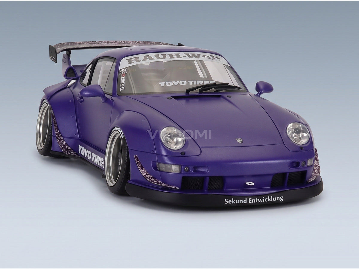 Porsche 911 993 RWB Rauh-Welt Son Goku 2024 Purple GT Spirit 1:18 scale model - front view