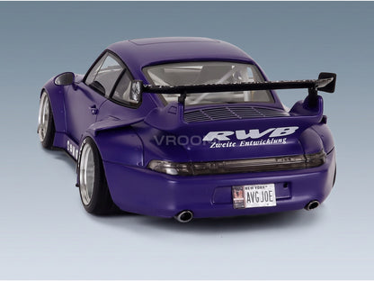 Porsche 911 993 RWB Rauh-Welt Son Goku 2024 Purple GT Spirit 1:18 scale model - rear view