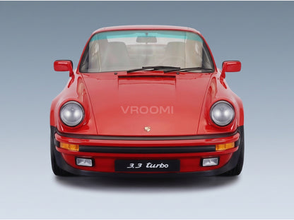 Porsche 911 Turbo (930) 3.3L Coupe 1989 Red with Showcase GT Spirit 1:8 scale model - front view