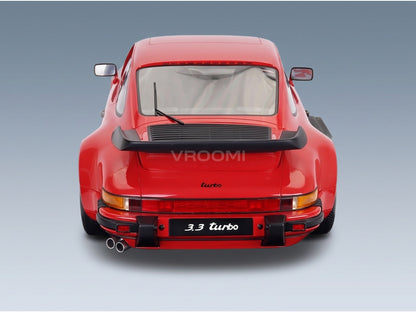 Porsche 911 Turbo (930) 3.3L Coupe 1989 Red with Showcase GT Spirit 1:8 scale model - rear view