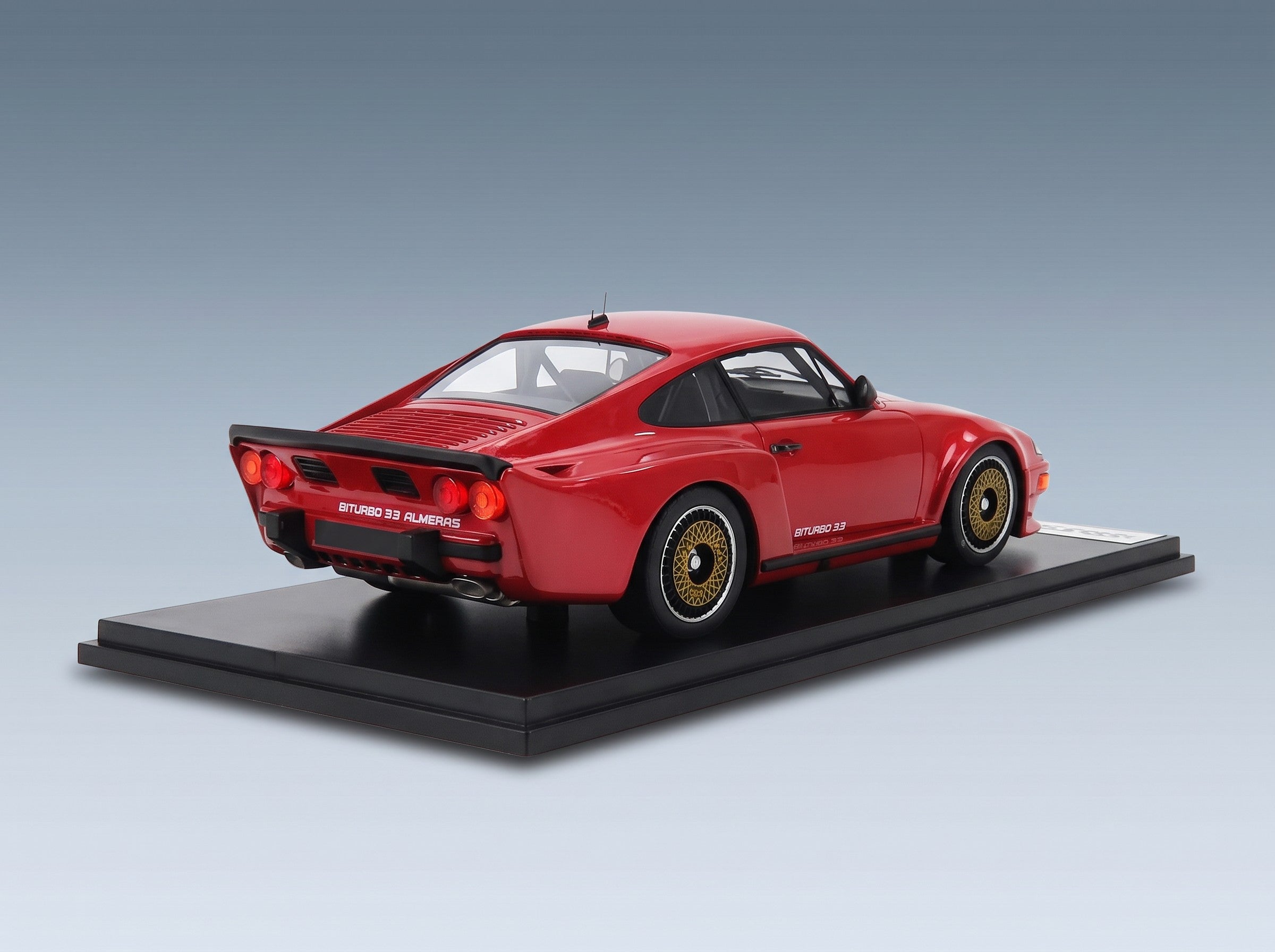 Porsche 911 930 Biturbo 3.3 Almeras 1993 Red Kess Model 1:18 scale model - rear three-quarter view
