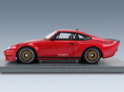 Porsche 911 930 Biturbo 3.3 Almeras 1993 Red Kess Model 1:18 scale model - side view