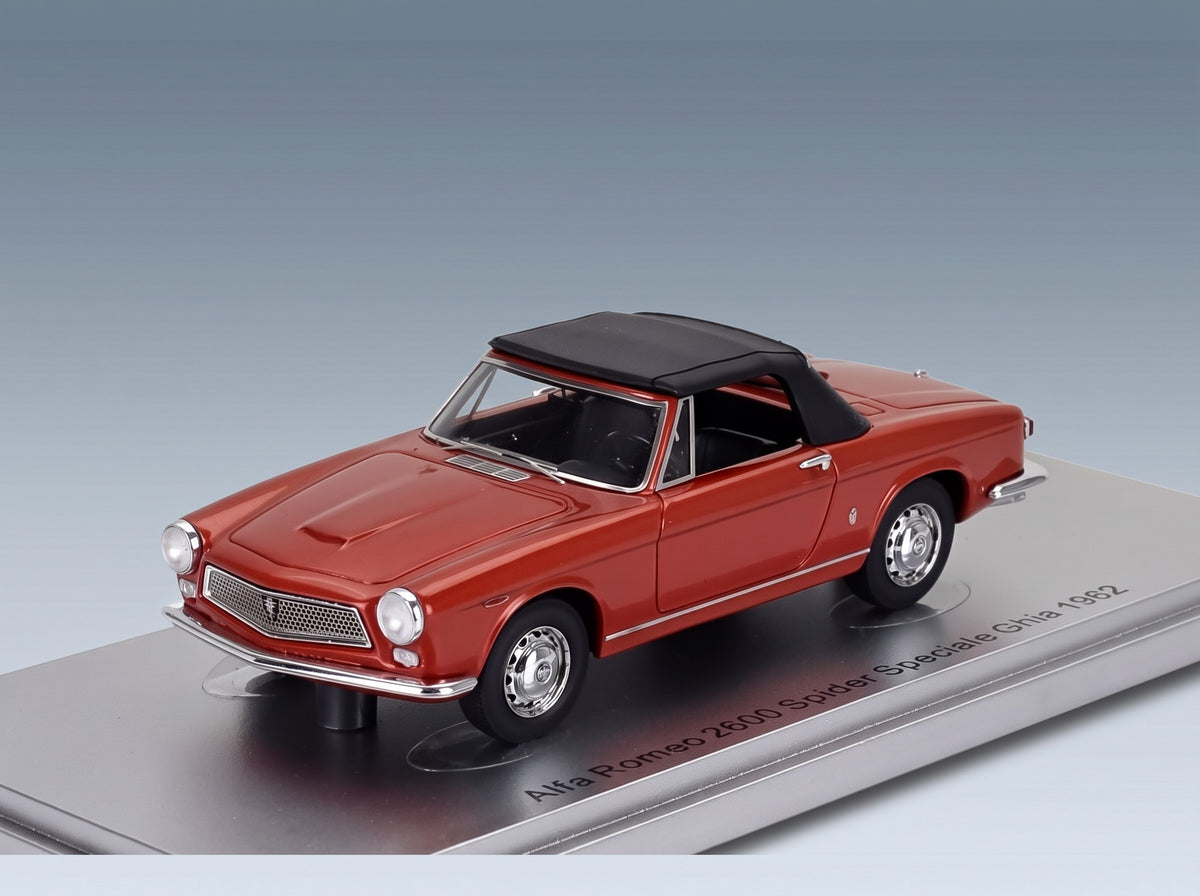 Alfa Romeo 2600 Spider Cabriolet Closed Speciale Ghia 1962 Copper Metallic Black Kess Model 1:43 scale model - front three-quarter view