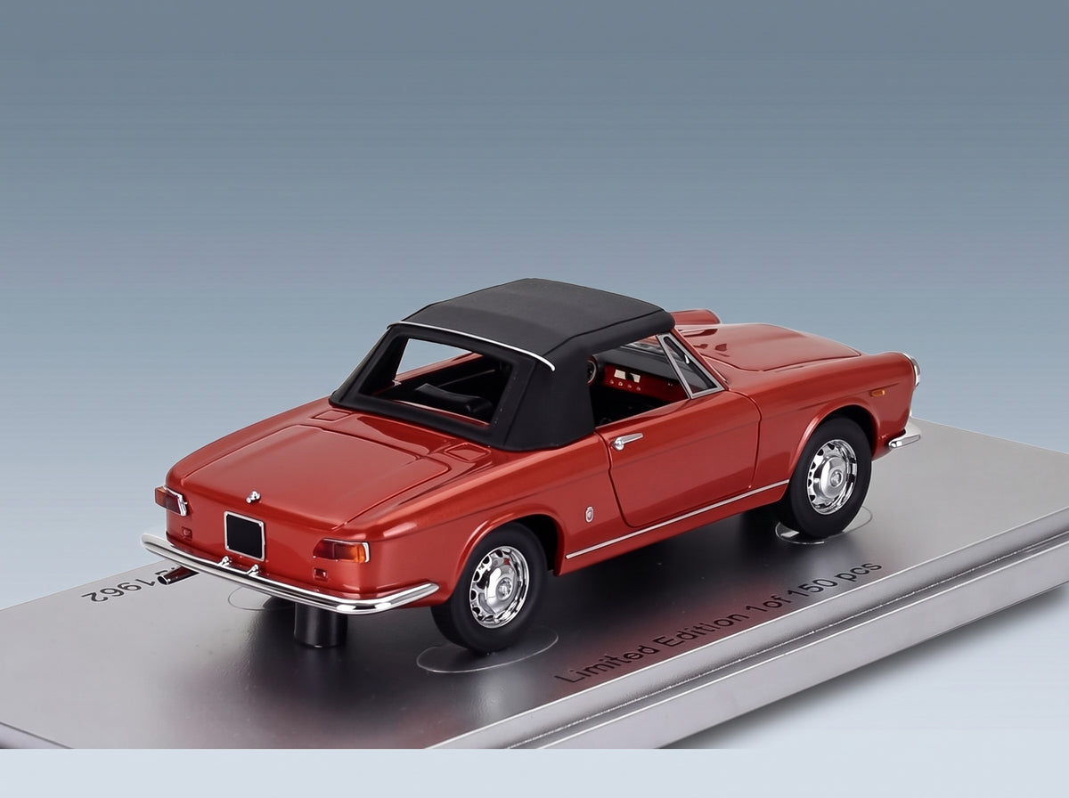 Alfa Romeo 2600 Spider Cabriolet Closed Speciale Ghia 1962 Copper Metallic Black Kess Model 1:43 scale model - rear three-quarter view
