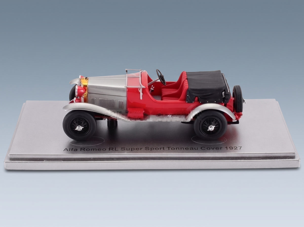 Alfa Romeo RL Super Sport 4 Posti with Covered Seat 1927 Red Silver Black Kess Model 1:43 scale model - side view