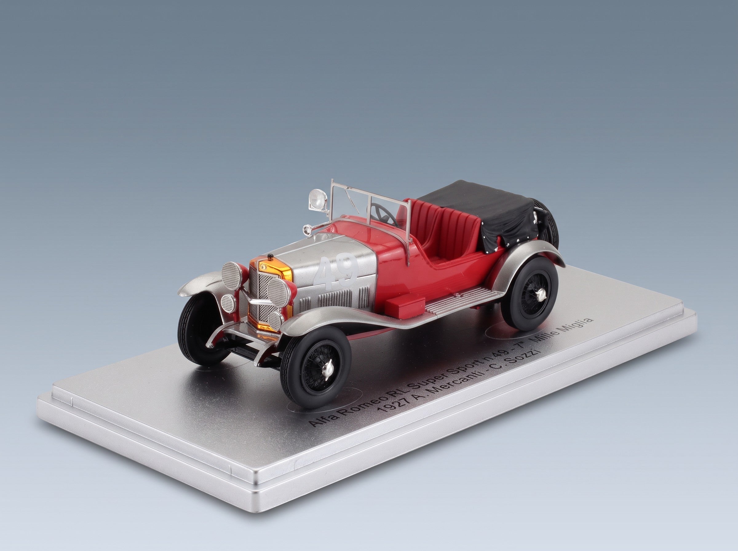 Alfa Romeo RL Super Sport No. 49 7th Mille Miglia Arturo Mercanti Carlo Sozzi 1927 Kess Model 1:43 scale model - front three-quarter view