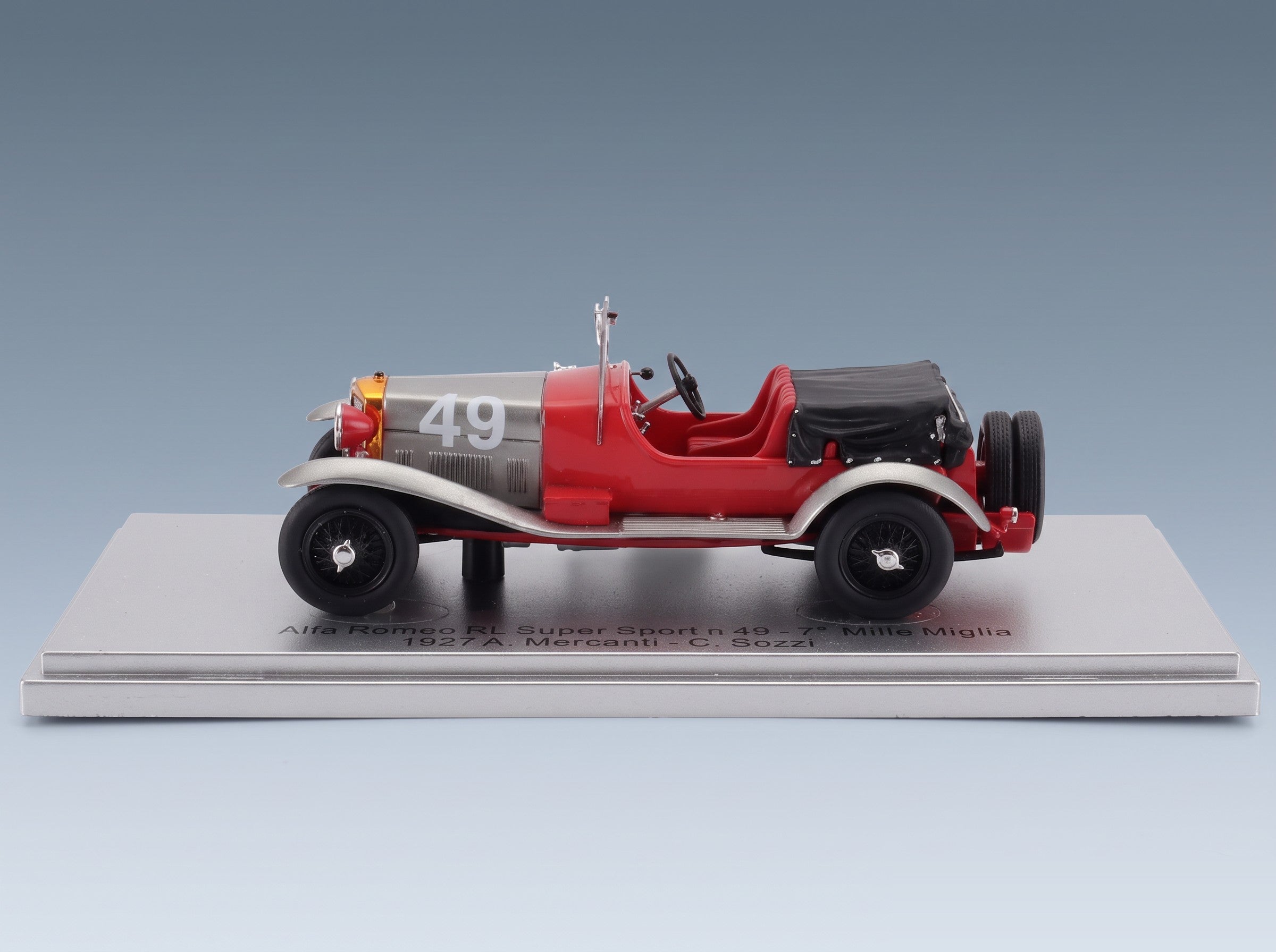 Alfa Romeo RL Super Sport No. 49 7th Mille Miglia Arturo Mercanti Carlo Sozzi 1927 Kess Model 1:43 scale model - side view