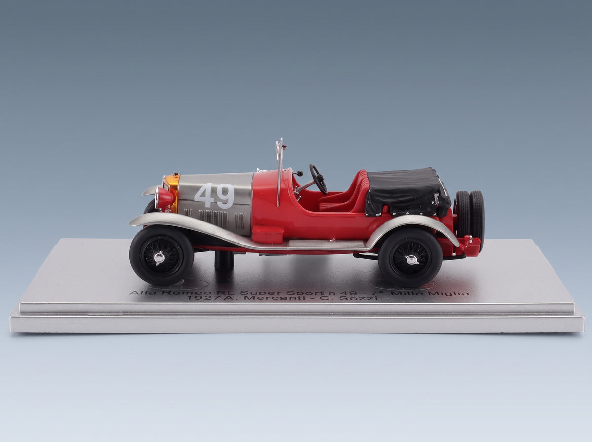 Alfa Romeo RL Super Sport No. 49 7th Mille Miglia Arturo Mercanti Carlo Sozzi 1927 Kess Model 1:43 scale model - side view